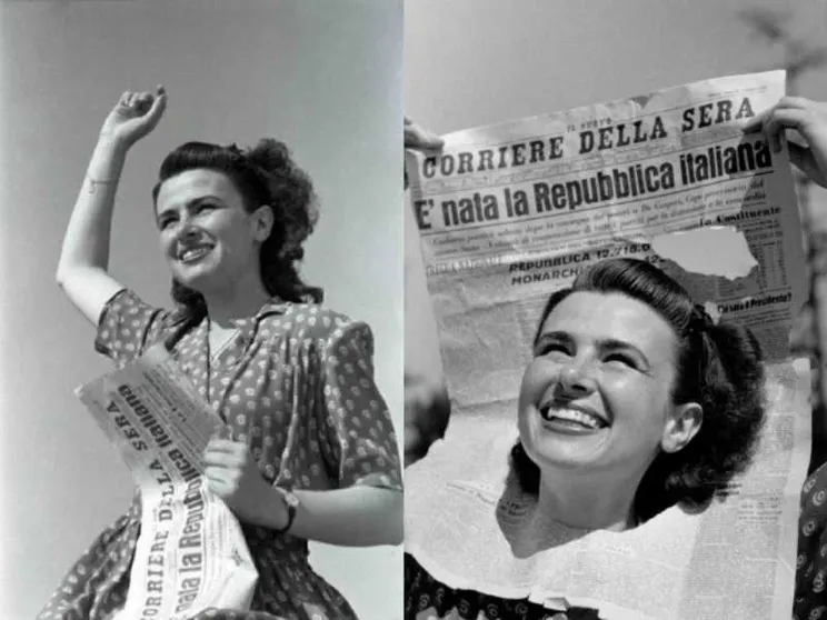 "Donna Repubblica", lo scatto di Federico Patellani nella mostra al Museo Nazionale di Fotografia di Cinisello Balsamo (Mi). Anna Iberti è il volto dell'Italia che riparte © Archivio Federico Patellani, courtesy Regione Lombardia / Museo Nazionale di Foto