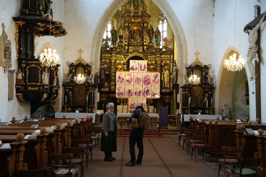 Nella chiesa dei pellegrini di Annaberg con il sindaco Klaudia Kubelka
