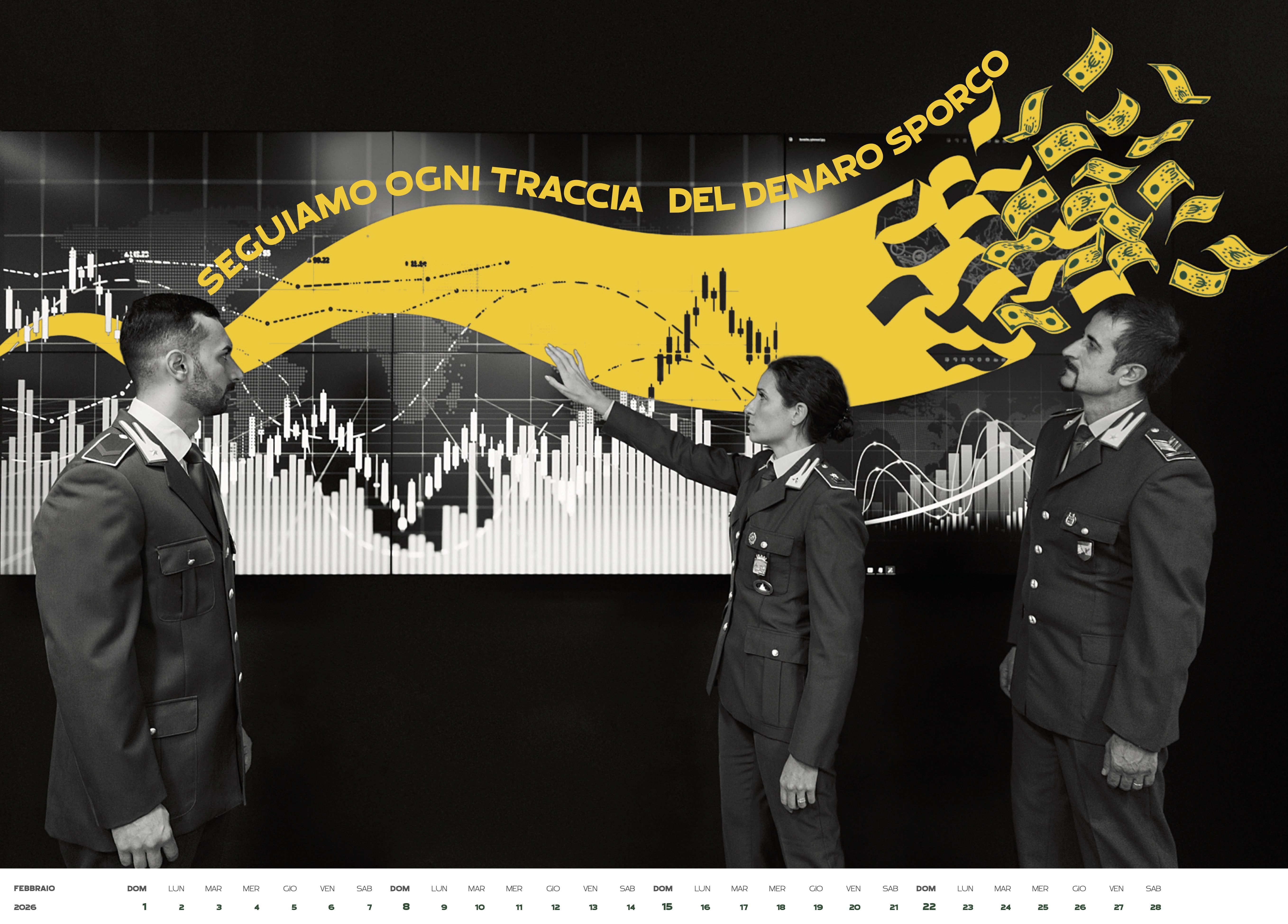 Il mese di febbraio del calendario 2026 della Guardia di Finanza.