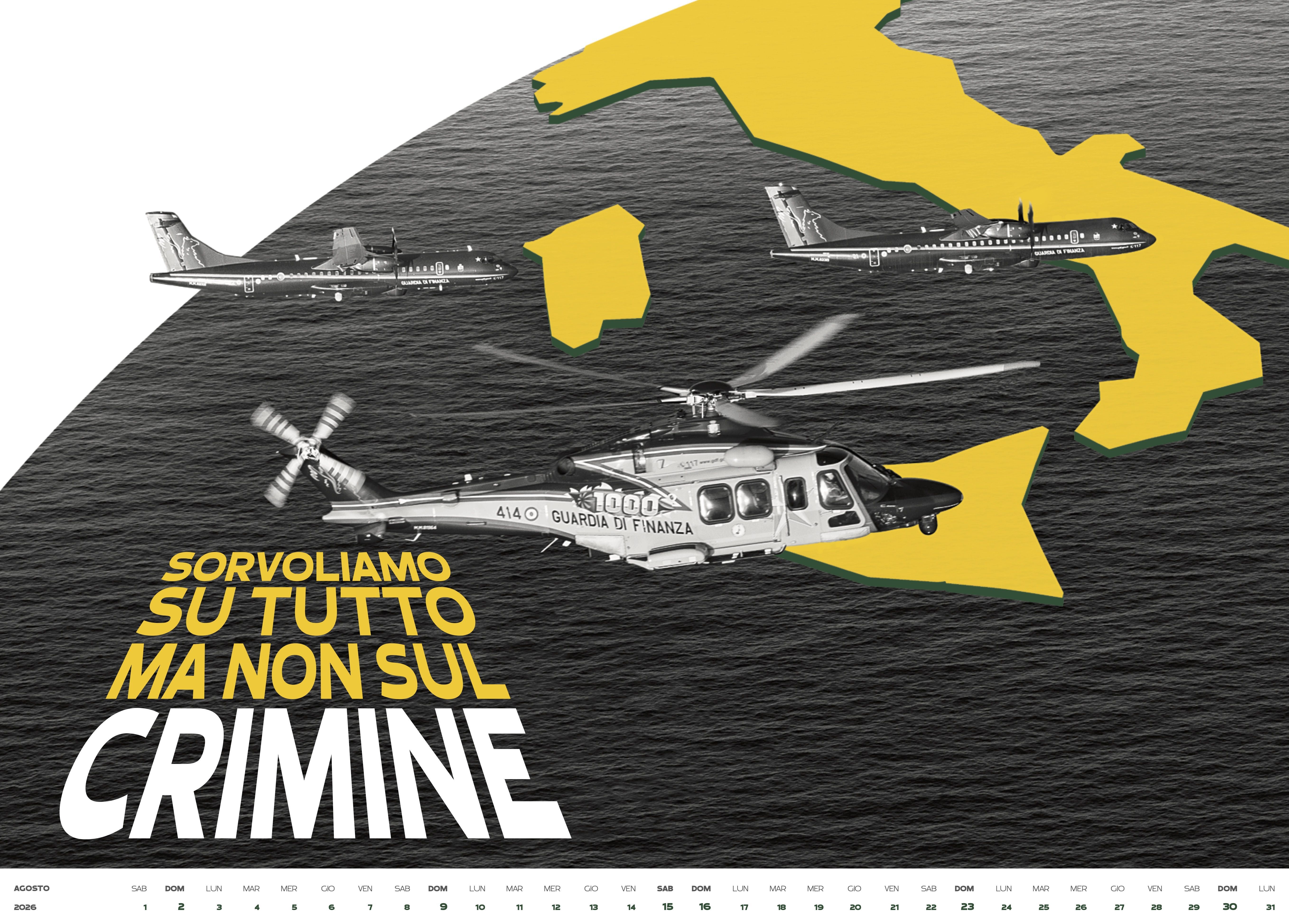 Il mese di agosto del calendario 2026 della Guardia di Finanza.