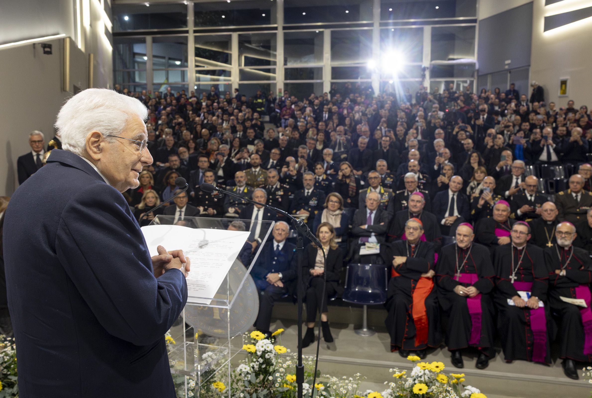 Il presidente della Repubblica Sergio Mattarella durante il suo discorso / Paolo Giandotti
