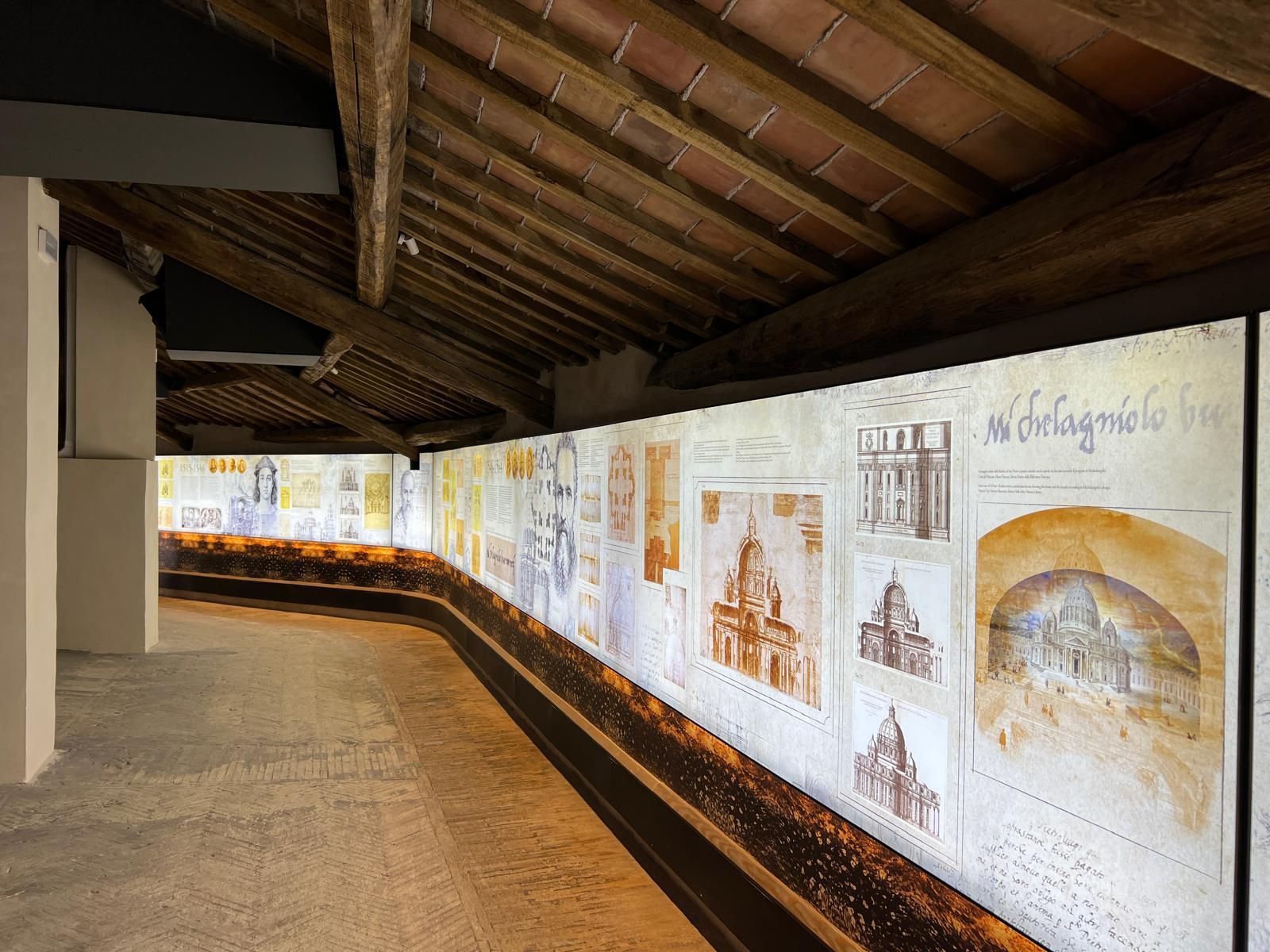L'esposizione sulla costruzione della Basilica Vaticana ospitata dalla terrazza del complesso monumentale
