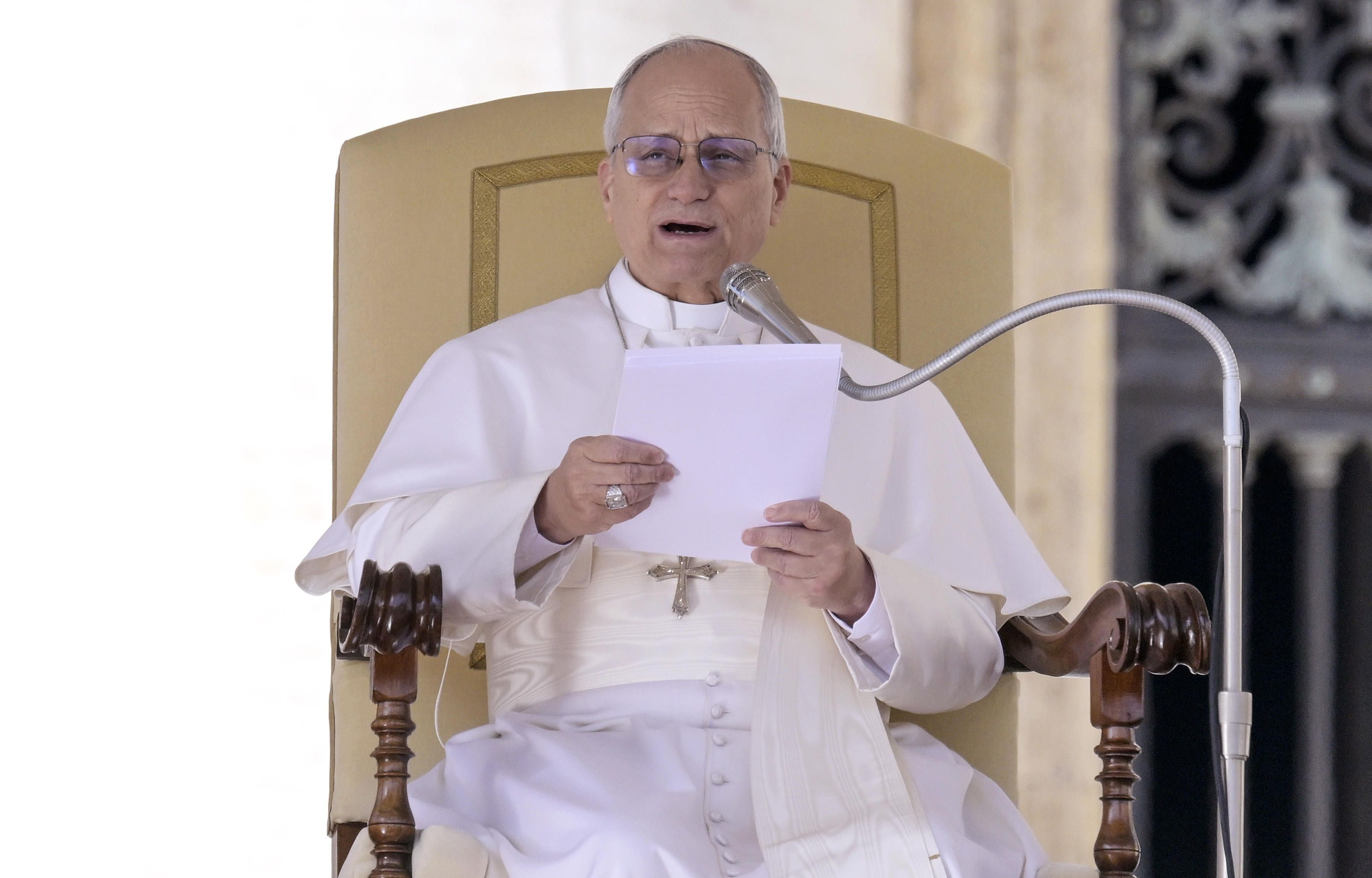 Papa Leone XIV durante l'udienza generale, 18 febbraio 2026 - (ANSA)