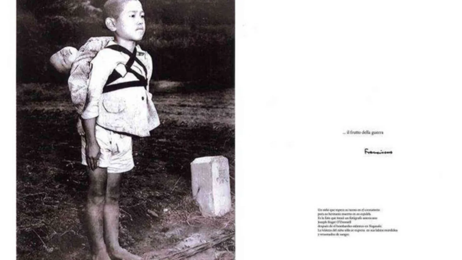 Una foto di Nagasaki scelta dal Papa: ecco i «frutti della guerra»
