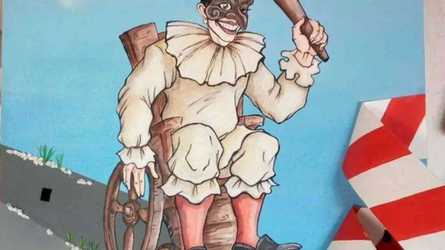 Al Carnevale di Viareggio Pulcinella in sedia a rotelle abbatte le barriere