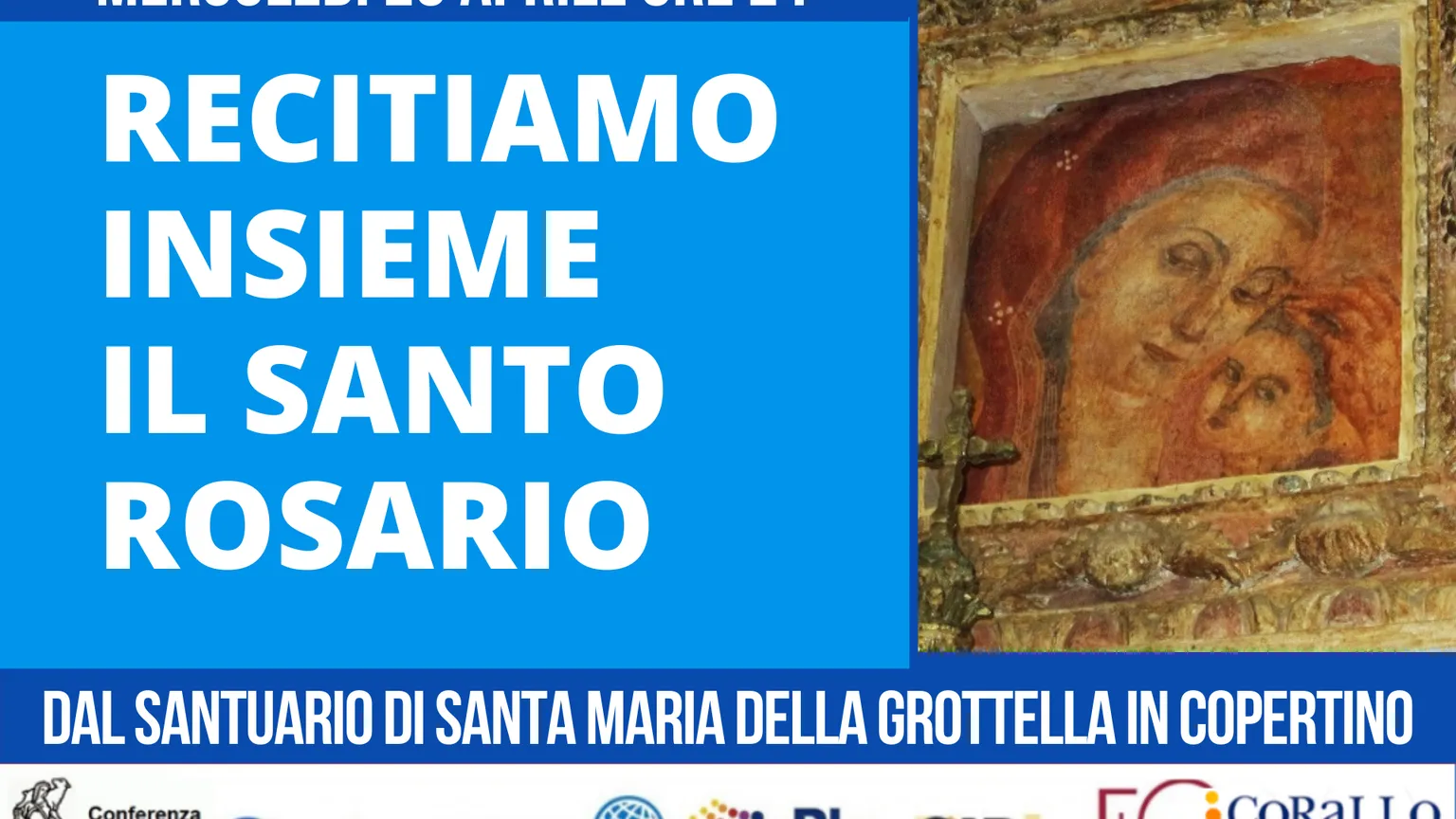 La preghiera del Rosario per l'Italia dal Santuario a Copertino