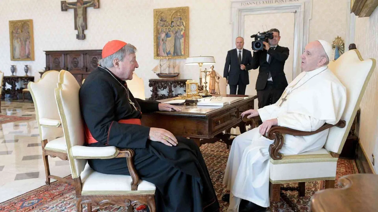 Il cardinale George Pell in udienza da papa Francesco