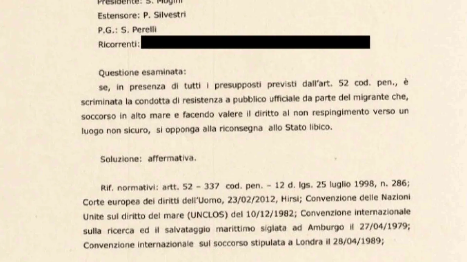 Cassazione: assolti profughi “ribelli”. Condannati i respingimenti in Libia