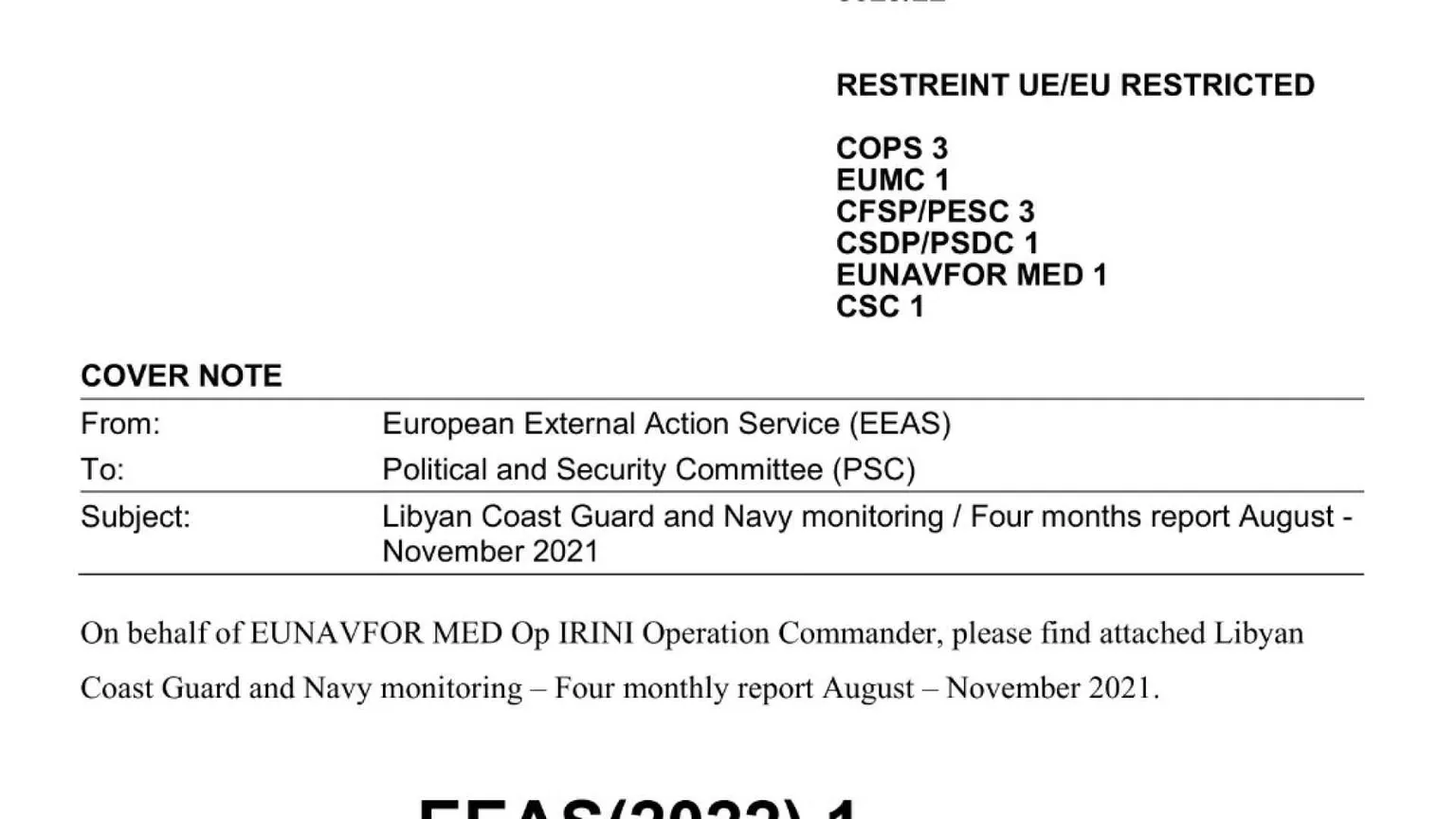 Report "riservato" dei militari conferma: Ue conosce gli abusi in Libia