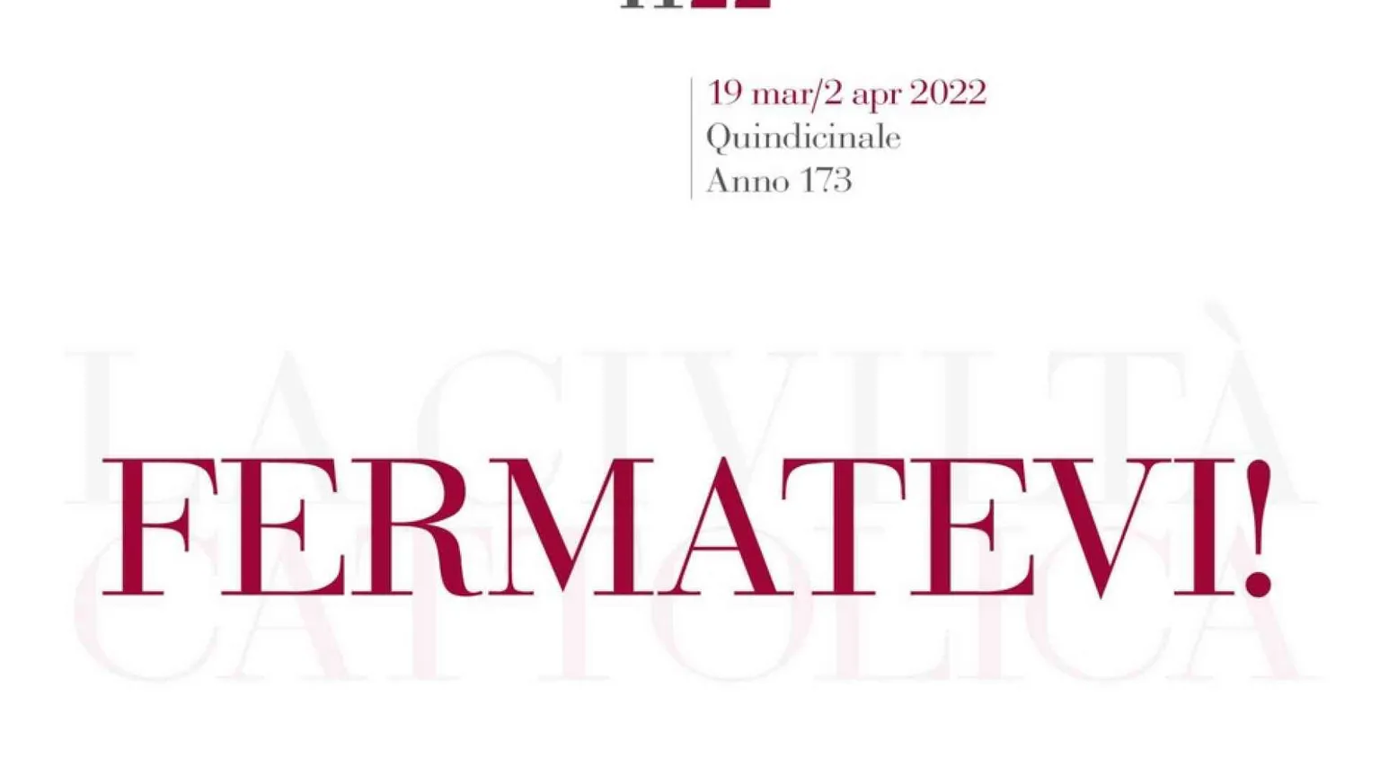 Il grido del Papa da amplificare: «No alla guerra, è una pazzia»