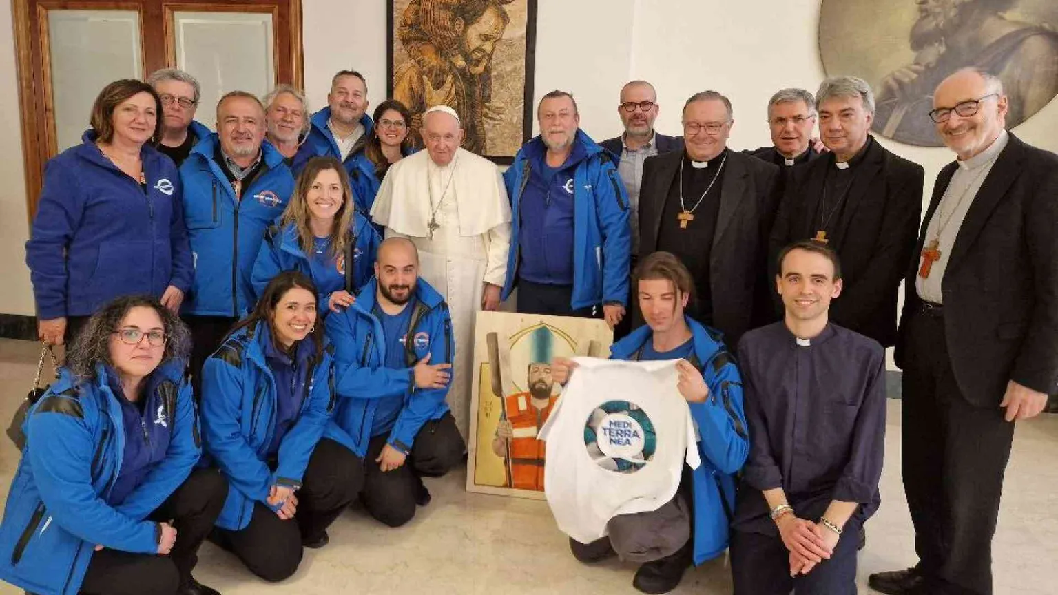 Papa Francesco incontra i soccorritori di Mediterranea