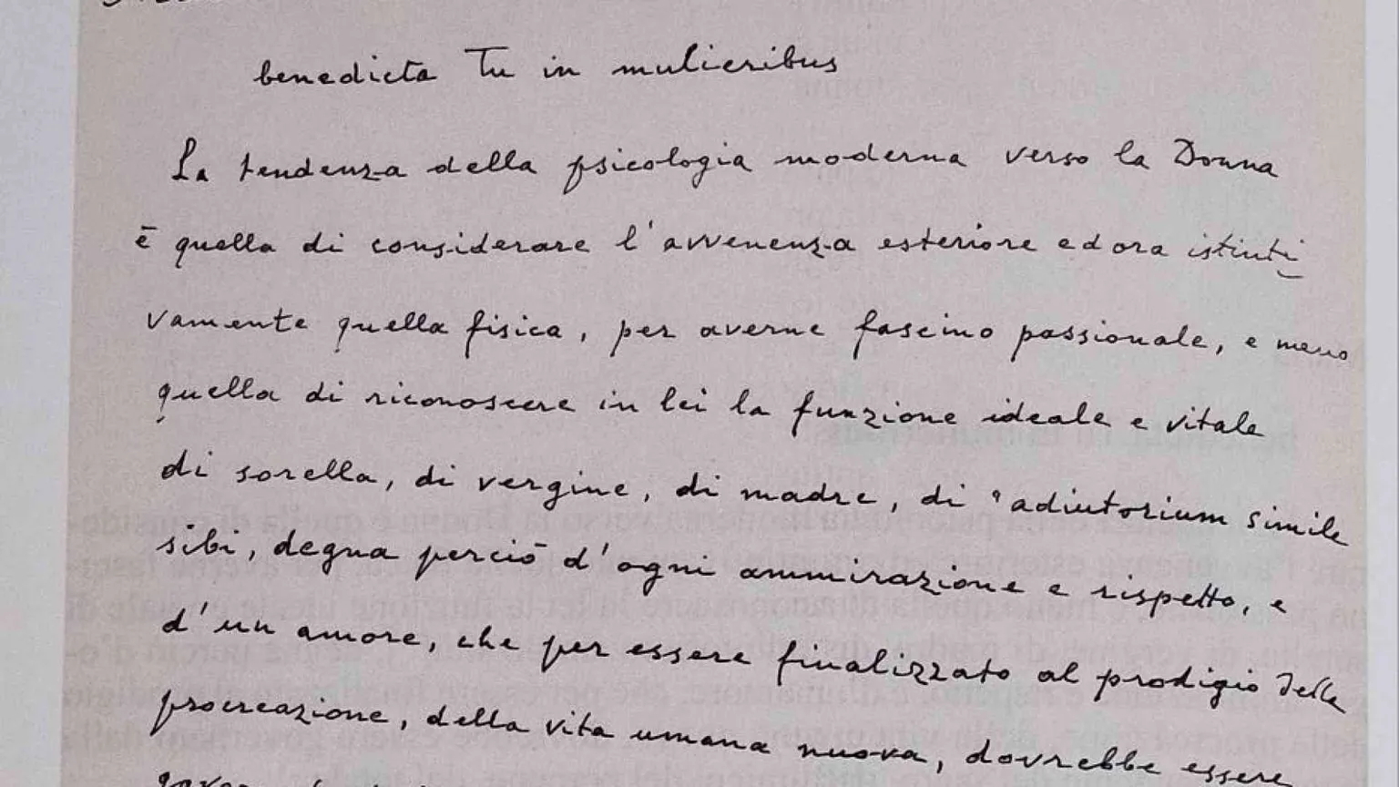 Un inedito di Paolo VI sulle donne e Maria: il testo autografo
