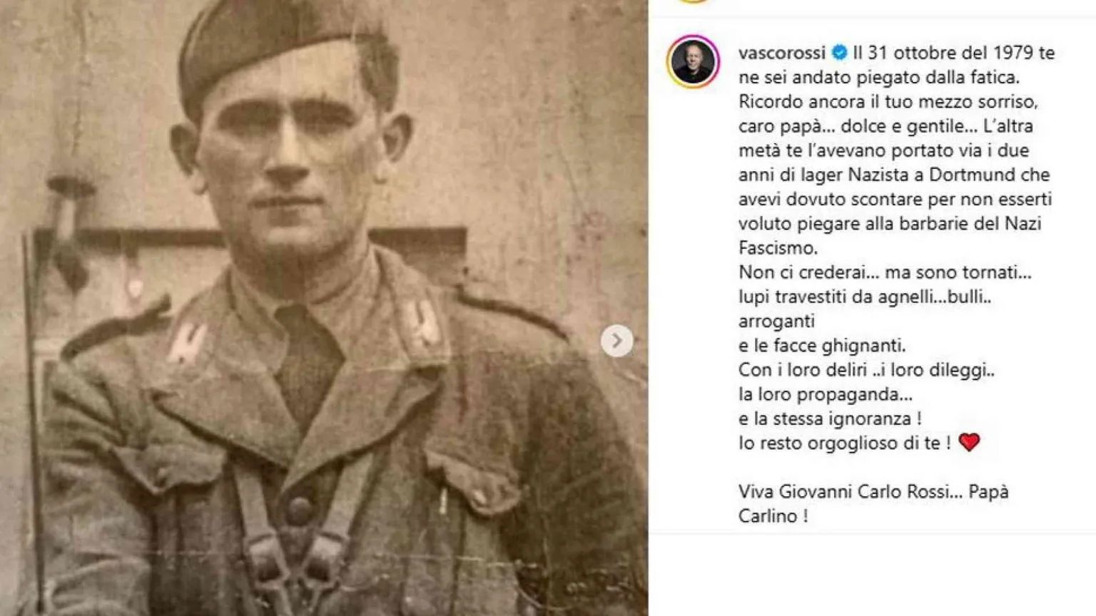 Vasco e il nazifascismo: quando il cantautore esprime ancora un pensiero