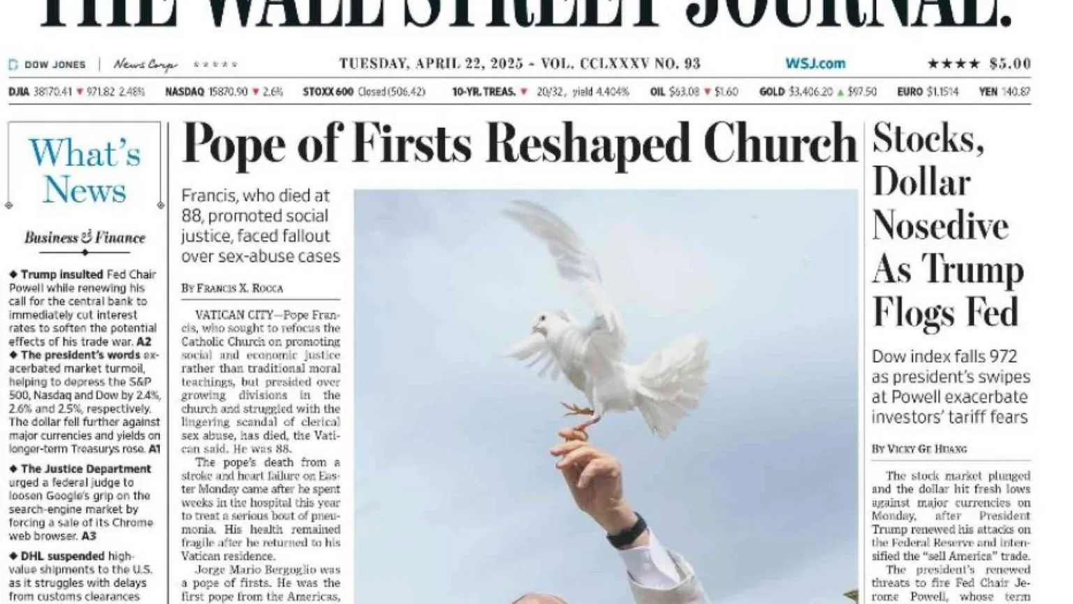 Bergoglio e l'ambiente: perché il Wall Street Journal ha fatto un pasticcio