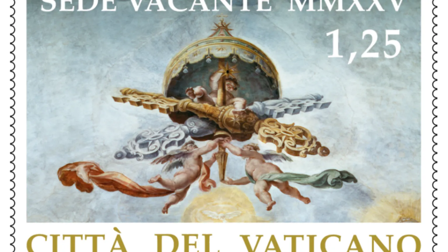 La Sede Vacante ha anche i suoi 4 francobolli. Ecco come sono fatti