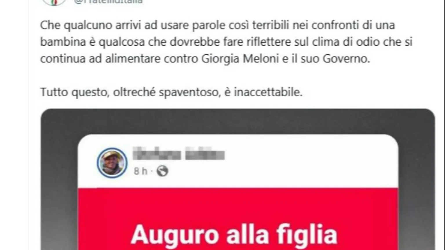 Odio social, il post contro la figlia di Meloni e le scuse del prof