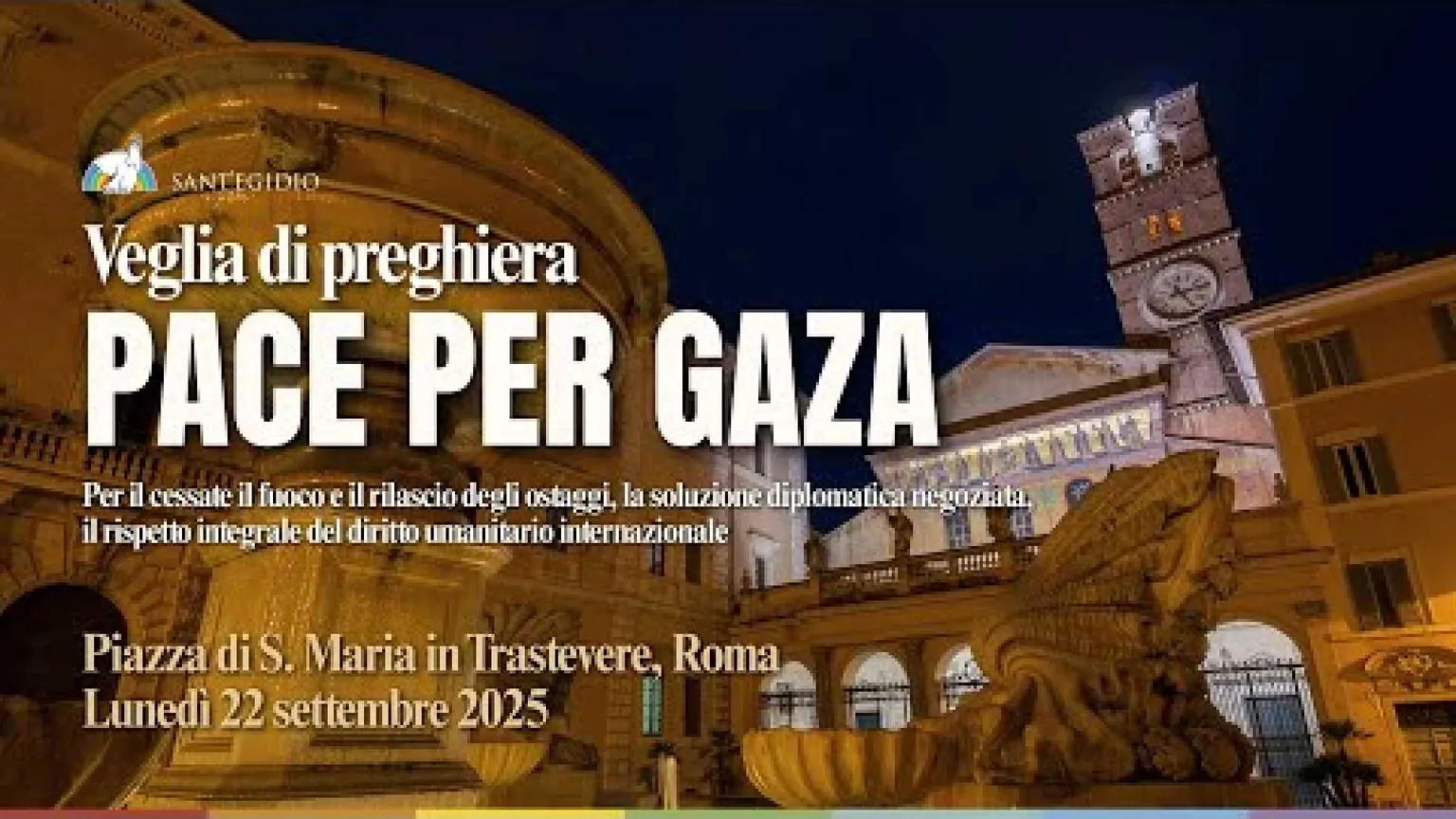 "Pace per Gaza": la veglia di preghiera di Sant'Egidio