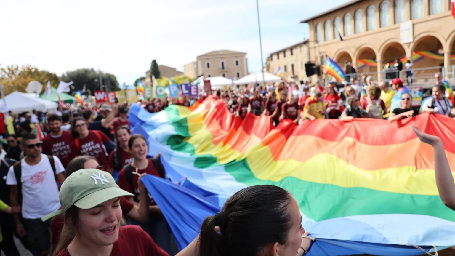 Un momento della Marcia per la Pace da Perugia ad Assisi