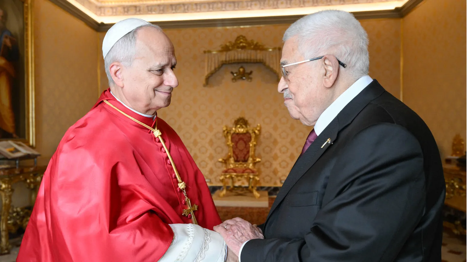 Abu Mazen con Papa Leone XIV