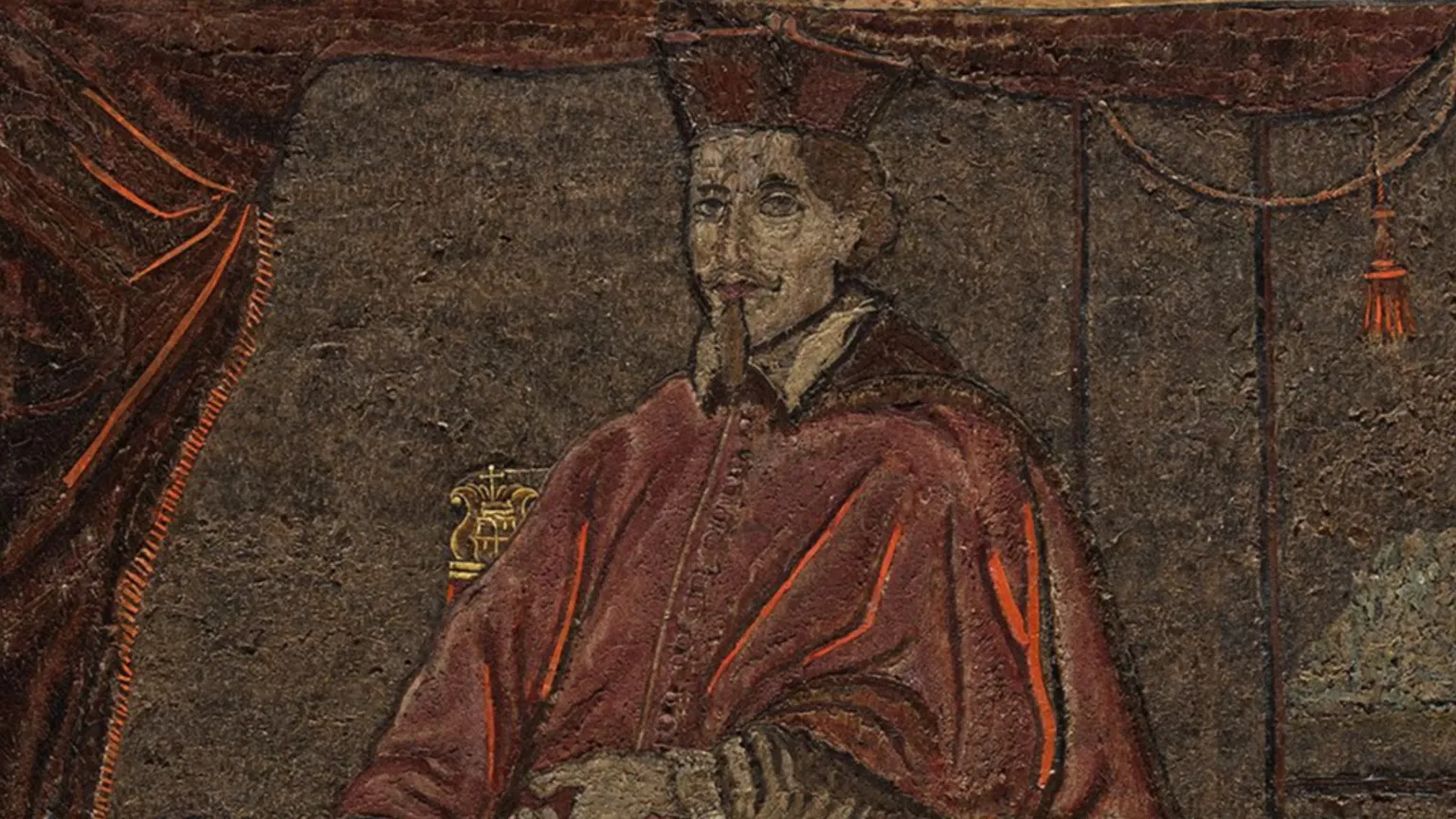 Il mosaico in piume che ritrae Giulio Rospigliosi