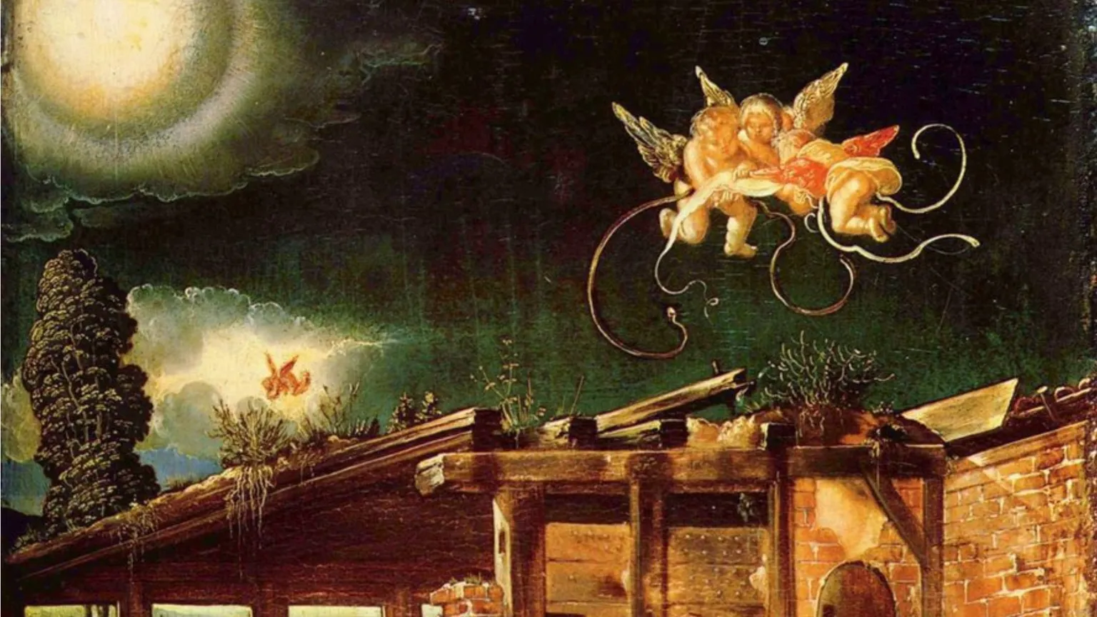Luna e stelle “dentro” la Natività: anche il creato adora