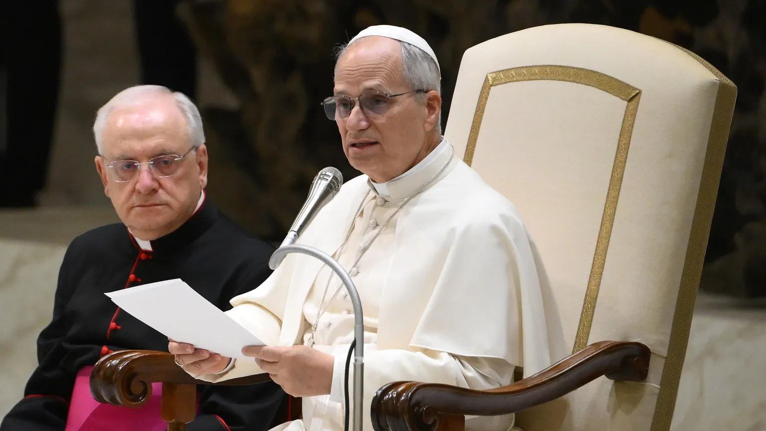 Papa Leone XIV durante un'udienza generale, 21 gennaio 2026 / ANSA