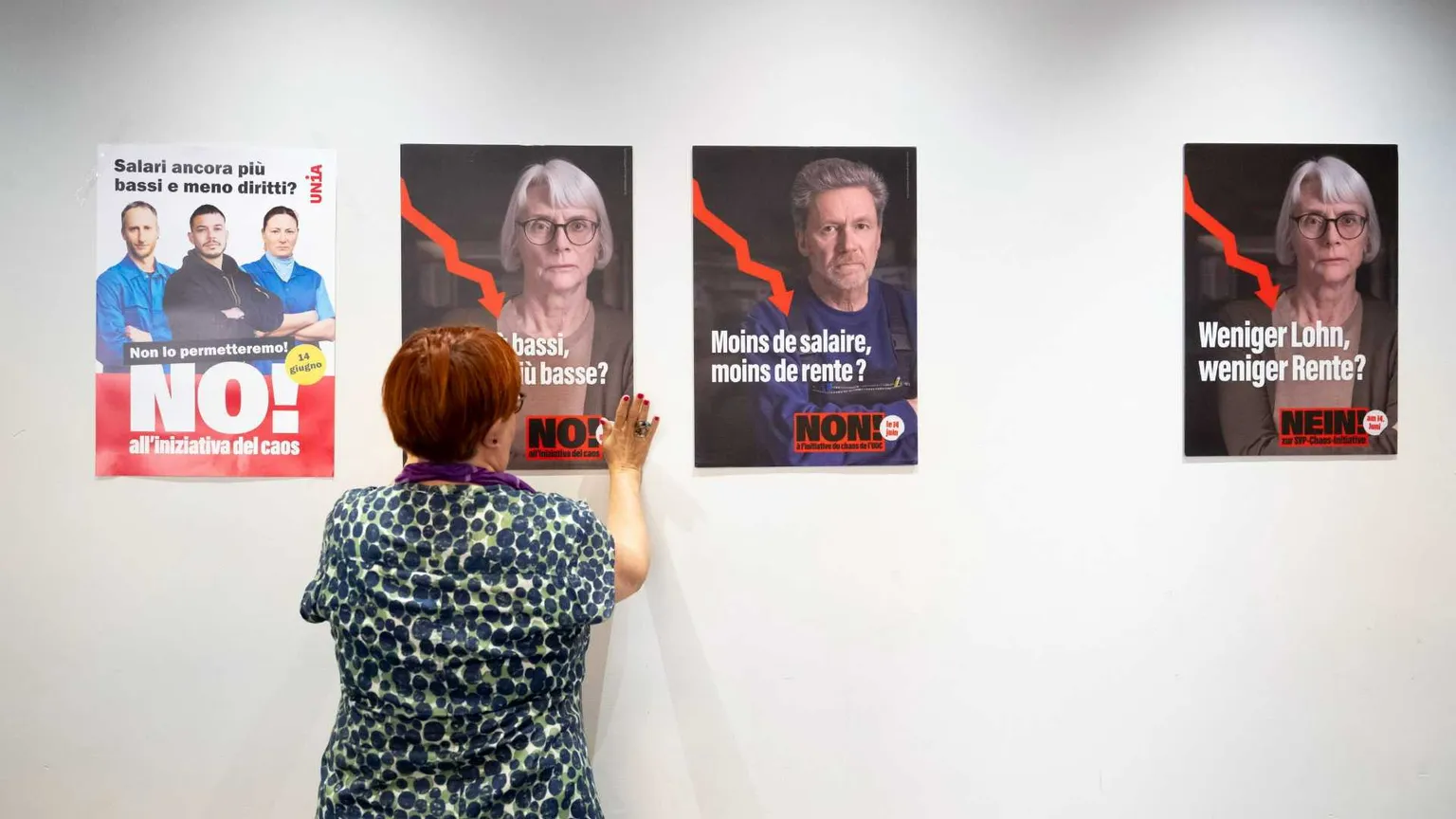 Cartelloni e slogan sul referendum in Svizzera