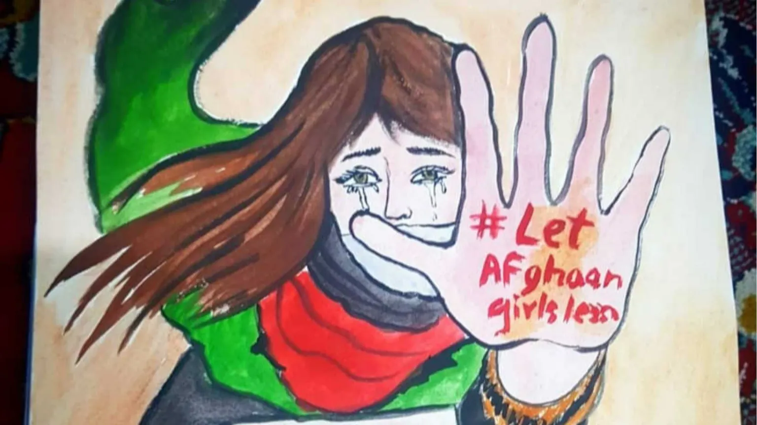 Una delle illustrazioni delle ragazze afghane