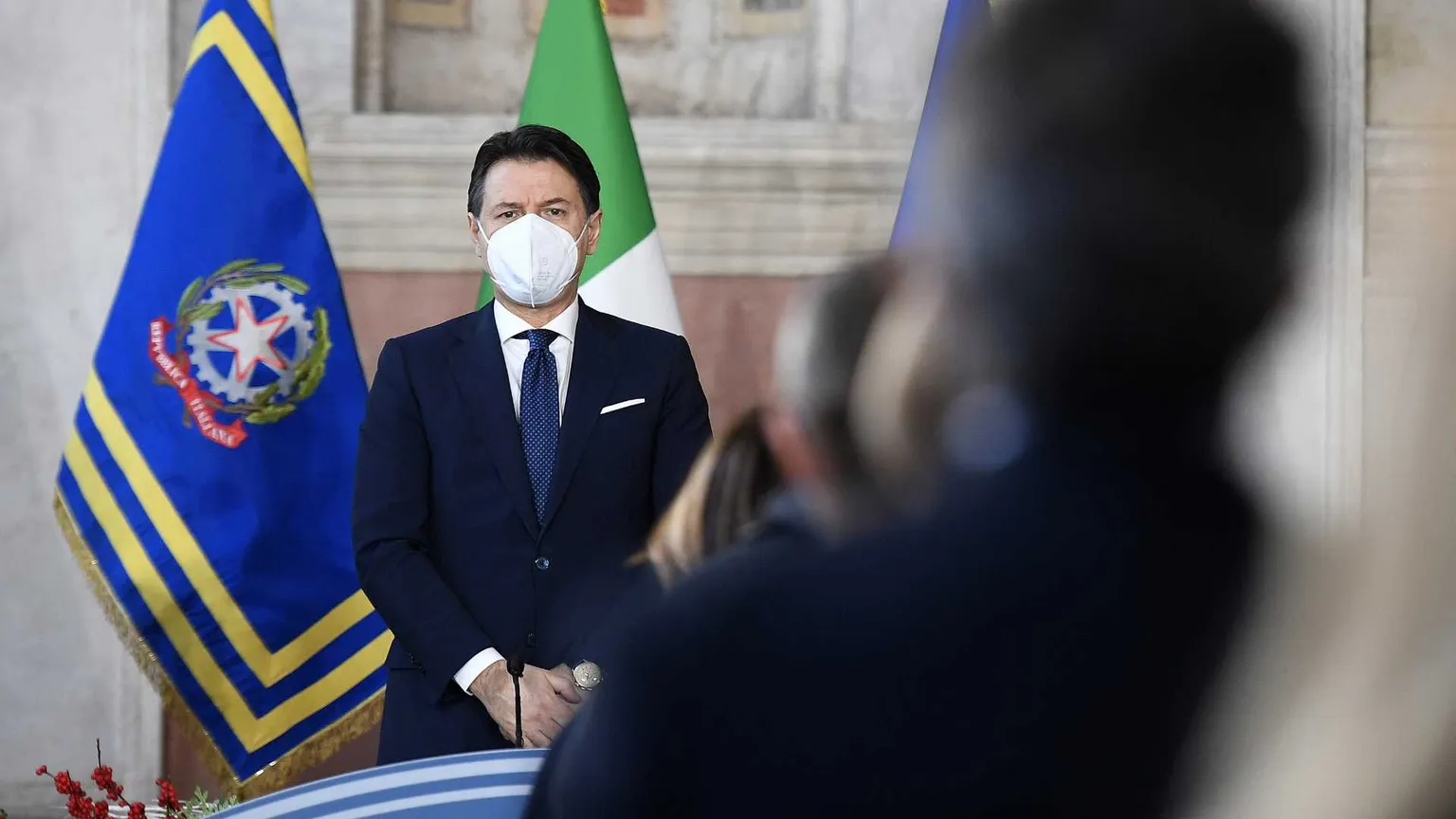 Giuseppe Conte all'epoca della pandemia. Foto d'archivio