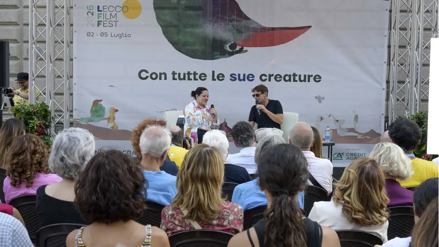 La giornalista Marta Cagnola e l’attore e regista Giorgio Pasotti al Lecco Film Fest / Stefano Micozzi