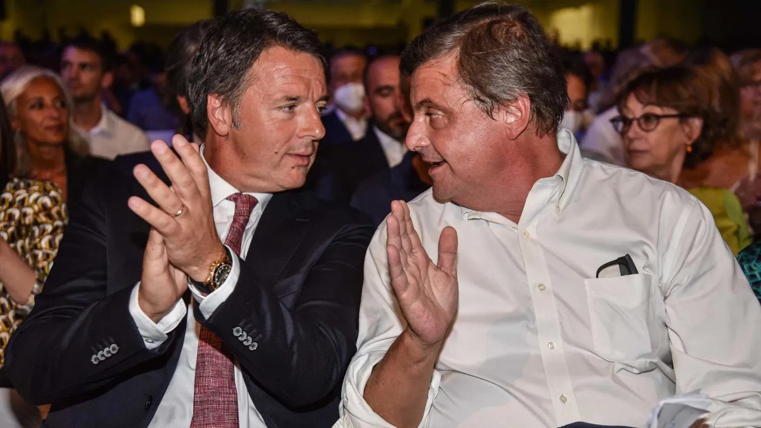 Matteo Renzi e Carlo Calenda all'apertura della campagna elettorale del Terzo Polo nel 2022