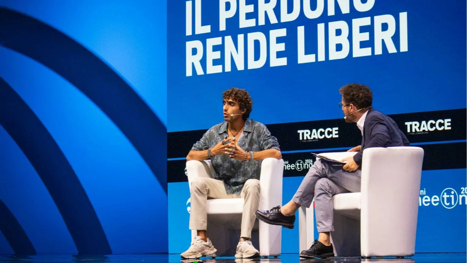 Un momento della testimonianza di Davide Simone Cavallo