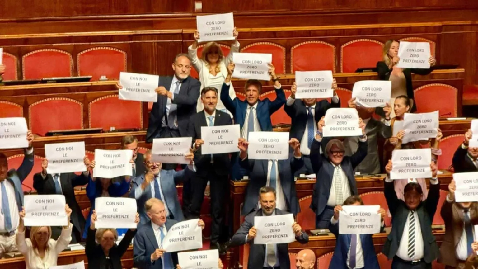 Un momento del recente dibattito sulla legge elettorale in Senato/ ANSA