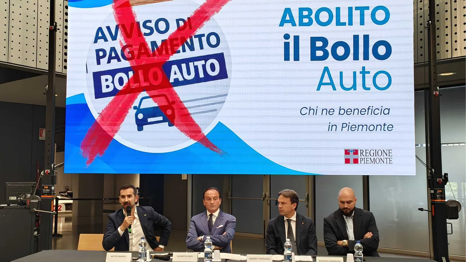 La conferenza stampa a Torino sull’abolizione del bollo auto, con il presidente della Regione Piemonte Alberto Cirio / FOTOGRAMMA