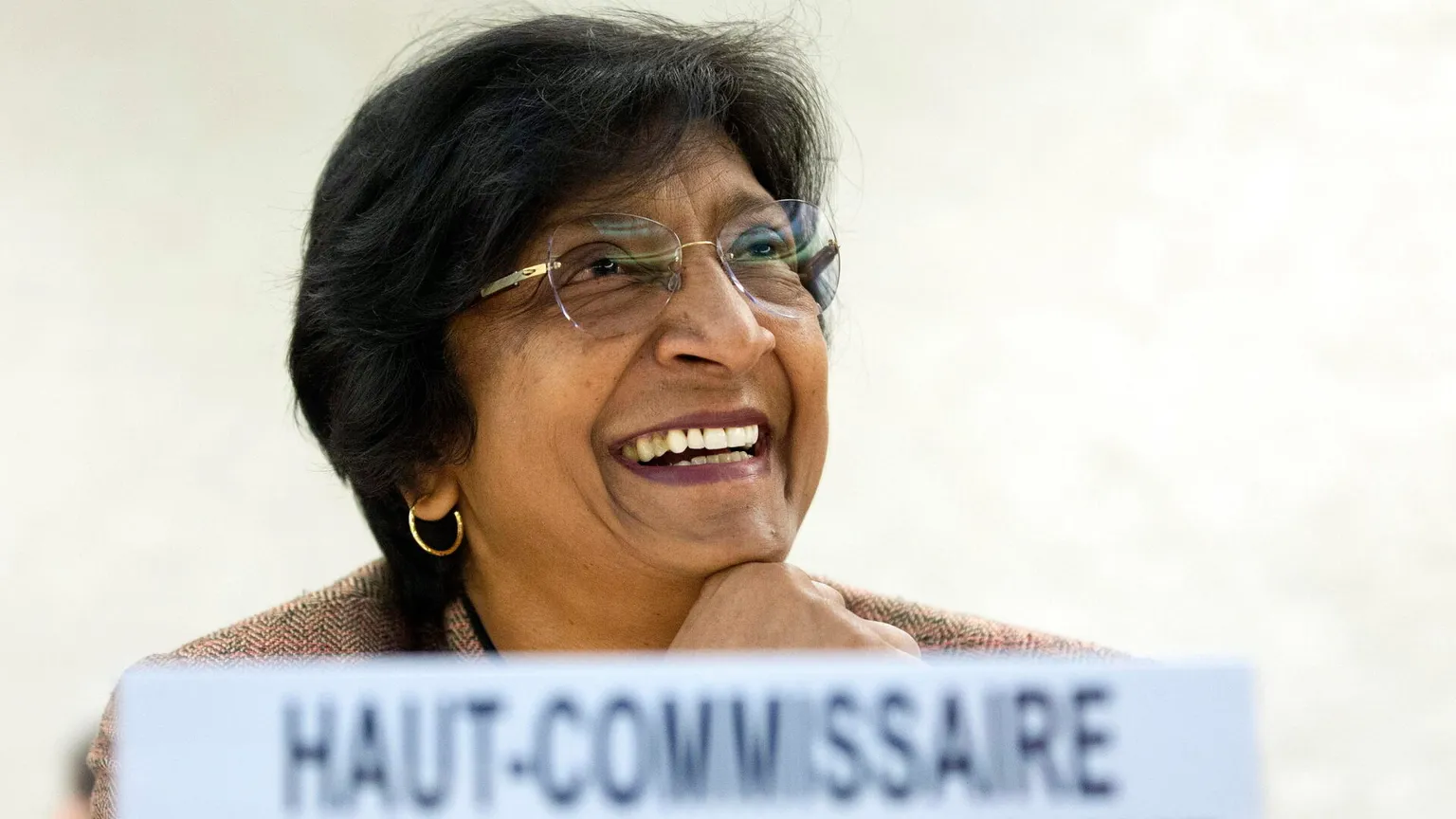 Navi Pillay a una sessione del Consiglio per i Diritti Umani dell'Onu a Ginevra nel 2012 / ANSA