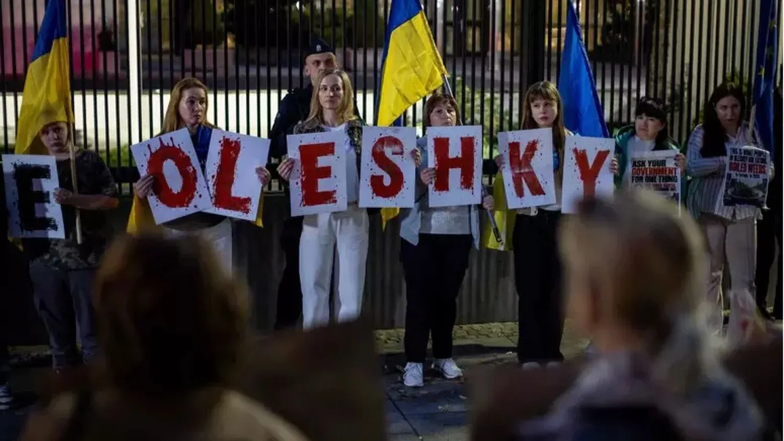 Una manifestazione per la liberazione di Oleshky / ANSA