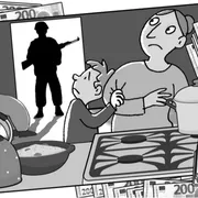 L'illustrazione che ha accompagnato la pagina su Marzabotto pubblicata giovedì scorso su Popotus