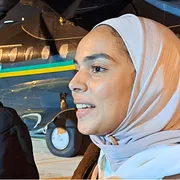 Due ragazzi provenienti da Gaza appena sbarcati dall'aereo che li ha portati in Italia