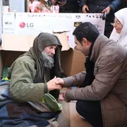 Fratel Biagio Conte, per strada, in una foto di repertorio