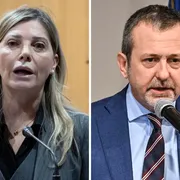 Nella combo, il capo di gabinetto del ministero della Giustizia Giusi Bartolozzi (S) e il sottosegretario Andrea Delmastro. Foto ANSA