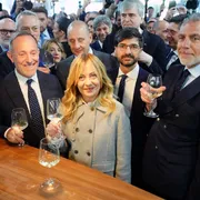 La premier Giorgia Meloni a Vinitaly presso la Fiera di Verona.  ANSA/Giorgio Marchiori