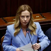 La presidente del Consiglio Giorgia Meloni, all'assemblea di Confcommercio, Roma 10 giugno 2026