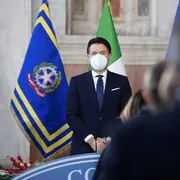 Giuseppe Conte all'epoca della pandemia. Foto d'archivio