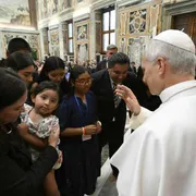 Papa Leone durante l'udienza ai partecipanti al XVII incontro annuale dell'International Catholic Legislators Network