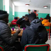 La sala mensa del Rifugio Massi