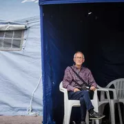 La tendopoli al porto di Pozzuoli allestita in seguito allo sciame sismico dello scorso maggio / ANSA