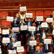 Un momento del recente dibattito sulla legge elettorale in Senato/ ANSA