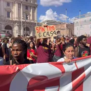 La testa del corteo per Spin Time