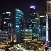 Una veduta del distretto finanziario di Singapore
