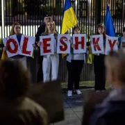 Una manifestazione per la liberazione di Oleshky / ANSA